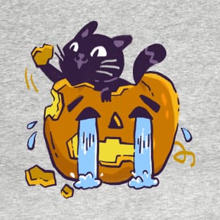 pumpkin emote crying on halloween T-Shirt